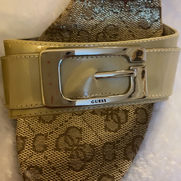 GUESS, tan, pumps. The inside of shoe is stunning with metallic colors. Steal!! - Picture 3 of 7